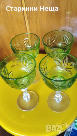 Ретро Винтидж стар цветен кристал кристални чаши за вино , снимка 4 - Антикварни и старинни предмети - 45724903