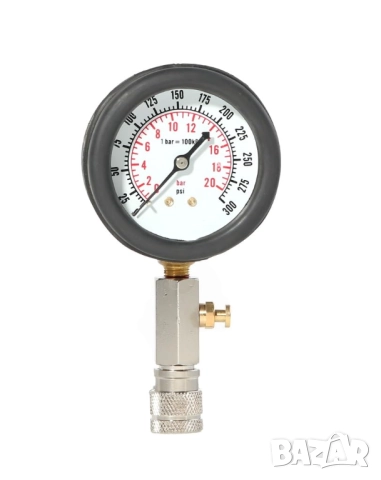   К-т тестер за компресия на бензинов двигател (0-20 bar / 0-300 psi) Kraft Royal, снимка 7 - Аксесоари и консумативи - 51497365