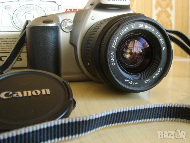 Филмов фотоапарат Canon EOS 3000N "в отлично състояние" с оригинална опаковка, снимка 2 - Фотоапарати - 53766008