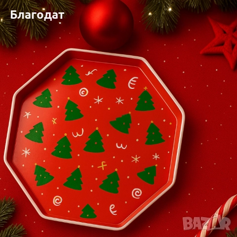 Практична Коледна табла с елхички, снимка 2 - Прибори за хранене, готвене и сервиране - 52421143