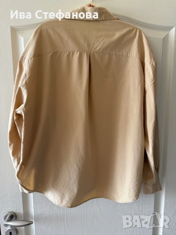Нова класическа елегантна стилна бежова изчистена телесен nude цвят риза zara Zara Зара , снимка 2 - Ризи - 54156301