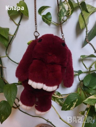 Пухкава чантичка от естествен косъм