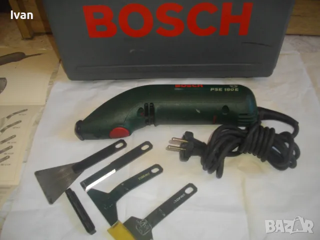 Швейцарско Електрическо ДЛЕТО ШАБЪР BOSCH PSE 180E Made in SWITZERLAND с 4 Приставки Оригинално БОШ, снимка 4 - Други инструменти - 47402347