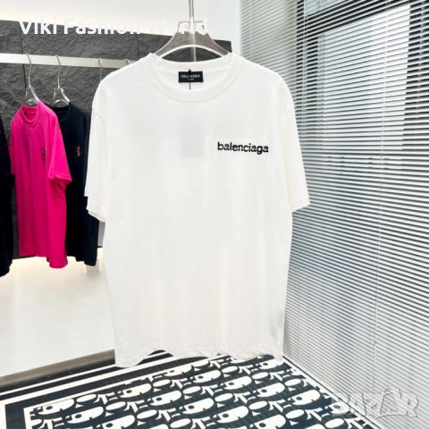баленсиага тениски , Balenciaga маркова тениски в бяло и черно, снимка 3 - Тениски - 45570177