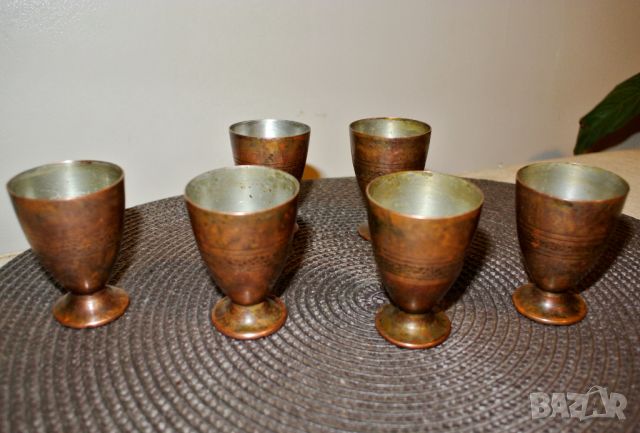 Медни чаши за ракия 50мл, снимка 5 - Антикварни и старинни предмети - 45178146