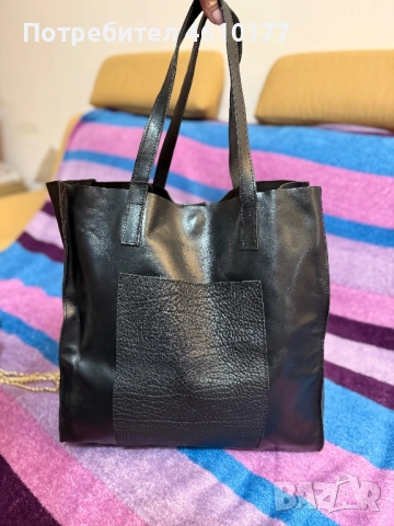Нова дамска чанта естествена кожа