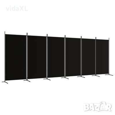 vidaXL Параван за стая, 6 панела, черно, 520x180 cм, (SKU:350273, снимка 1 - Паравани - 45594380