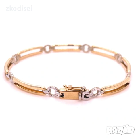 Златна мъжка гривна 9,34гр. 21,0см. 14кр. проба:585 модел:36478-6, снимка 2 - Гривни - 53197617