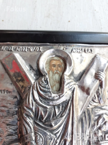 Голяма сребърна икона със сертификат, снимка 3 - Антикварни и старинни предмети - 53429965