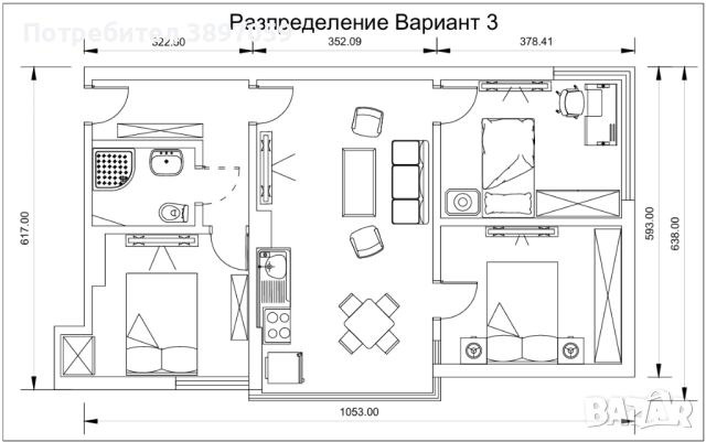 Апартамент [или офис] на площадa, 1-ви етаж, снимка 5 - Апартаменти - 52743878