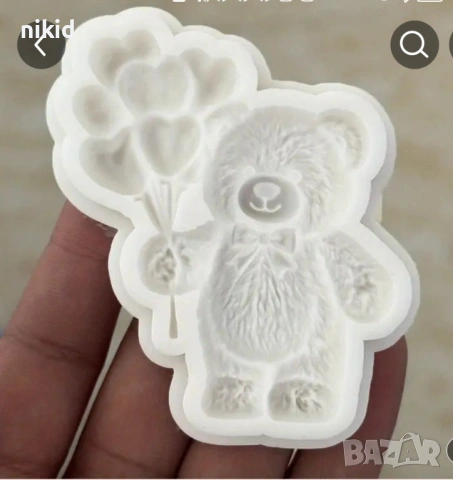 Мече с усмивка и балони силиконов молд форма фондан шоколад гипс пано декор, снимка 7 - Форми - 53651967