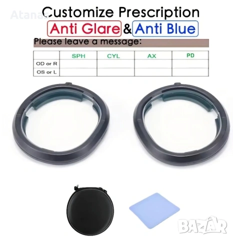 Антиотблясъци и антисиньо магнитни лещи без диоптър за Meta quest 3., снимка 2 - Друга електроника - 53721269
