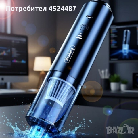 Портативна прахосмукачка 2 в 1 Rosberg, 65W 1800mAh, 0.1л., Акумулаторна, снимка 4 - Прахосмукачки - 52490097