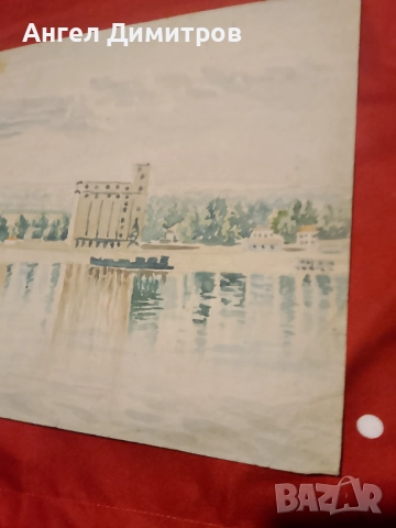 Ангел Ботев акварел картина 1948 г, снимка 2 - Картини - 51647253