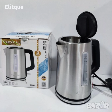 Електрическа кана за вода от неръждаема стоамна Lexical LEK-1440, снимка 3 - Кани - 52865704