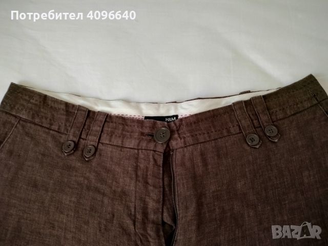 Кафяв ленен панталон на H&M, снимка 2 - Панталони - 45730219