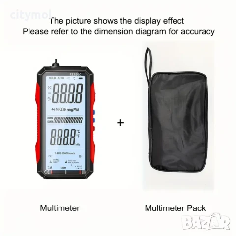 Мултиметър FS899C, 4.8 " екран, автоматичен, DC/AC ток, напрежение, капацитет, съпротивление, NCV, а, снимка 6 - Други инструменти - 48604823