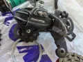 Shimano скорости 3х7 и спирачки, главина и касета, курбели, средно и педали, Плюс диск 160мм. МТБ, снимка 7