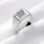 Сребърен пръстен с мойсанит (диамант), снимка 1 - Пръстени - 45105497