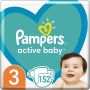 Пелени Pampers Active Baby, Размер 3, 6 -10 кг, 152 броя

