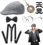  Mafia Gatsby Charleston, гангстерски комплект аксесоари за мъжки костюми от 20-те години на миналия, снимка 1