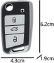 Калъф за автомобилен ключ зА VW Golf 7, Mk7, Polo, Touareg, Skoda Octavia 3, Seat Leon, 3 бутона, снимка 2