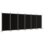 vidaXL Параван за стая, 6 панела, черно, 520x180 cм, (SKU:350273, снимка 1 - Паравани - 45594380