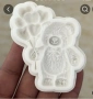 Мече с усмивка и балони силиконов молд форма фондан шоколад гипс пано декор, снимка 7