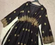 РАЗКОШНА черна рокля със златиста щампа 2ХЛ/3ХЛ размер , снимка 7