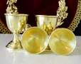 Чаши за ракия от месинг,на столче., снимка 2