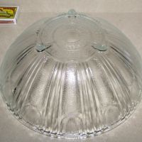 Стара стъклена фруктиера 21 см купа 3 крачета, отлична, снимка 4 - Аксесоари за кухня - 45717082