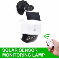 Соларна лампа със сензор за движение и дистанционно управление тип фалшива видеокамера, снимка 5 - Соларни лампи - 45880552