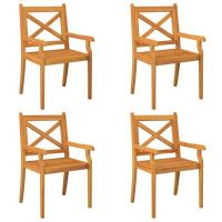 vidaXL Градински трапезни столове, 4 бр, акация масив(SKU:3098660, снимка 1 - Градински мебели, декорация  - 45852827