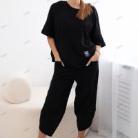 Дамски памучен комплект блуза + панталон, 2цвята , снимка 8 - Комплекти - 45670524