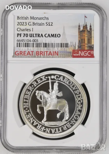 2023 Charles I 1oz (31.1г) £2 - Сребърна Монета - NGC PF70 - Ограничено Издание 1350 - Great Britain, снимка 1