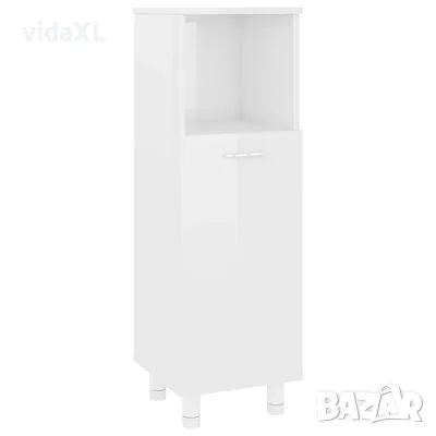 vidaXL Шкаф за баня, бял гланц, 30x30x95 см, ПДЧ(SKU:802621, снимка 1