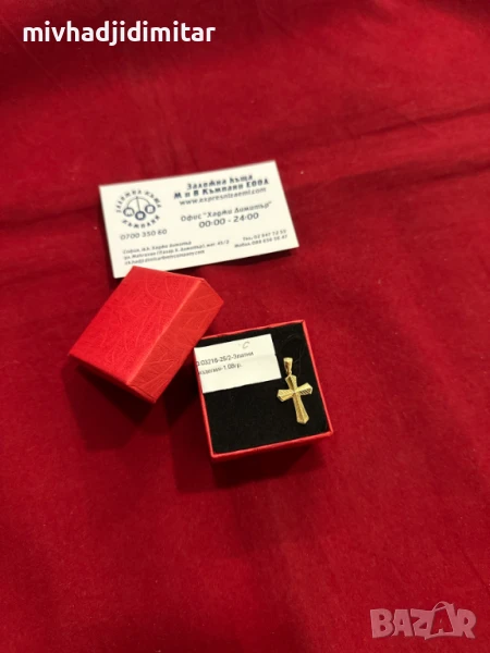 ***УНИКАЛЕН***Златен кръст 1,08гр. 14к, снимка 1