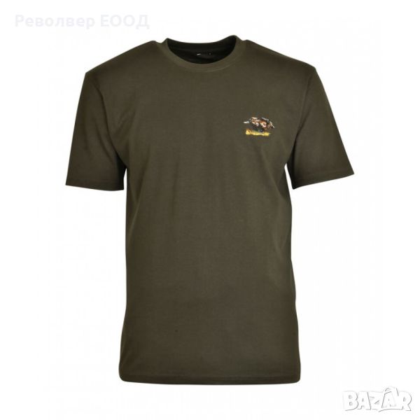 Мъжка тениска с бродерия Percussion, в цвят Khaki, снимка 1
