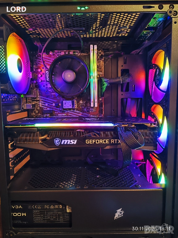 Геймърски Ryzen 5 5600G, RTX 3070Ti 8GB, RAM 16GB DDR4 3000, SSD 512GB NVME, снимка 1