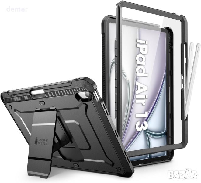 Калъф SUPCASE за iPad Air 13 инча M2 2024 с държач за молив (Unicorn Beetle Pro), черен, снимка 1