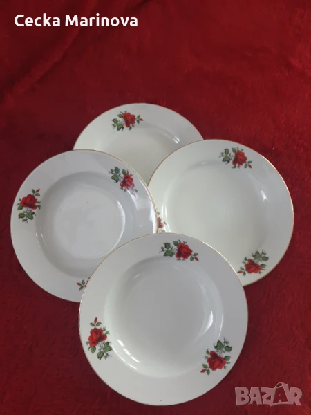 Чинии с рози., снимка 1