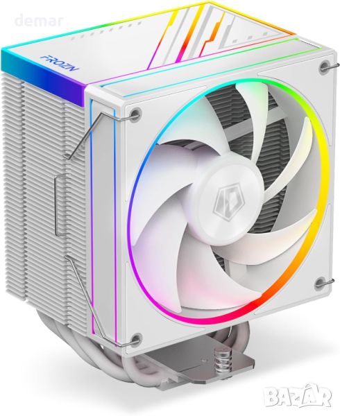 ID-COOLING FROZN A610 ARGB WHITE Въздушен охладител за процесор 6 топлинни тръби, 120 мм FDB вентила, снимка 1