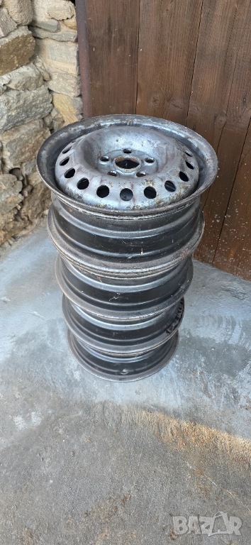 4 броя стоманени джанти за бус VW T4, 15 цола, 5х112, 6J, ET55., снимка 1