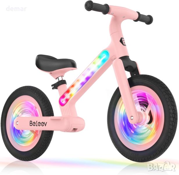 12-инчов детски велосипед за балансиране BELEEV със светещи колела и рамка, 2-6 години, снимка 1