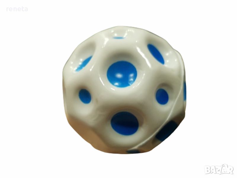 Играчка Топка, Moon Ball, Подскачаща, Бяло/Син, 7 см, снимка 1