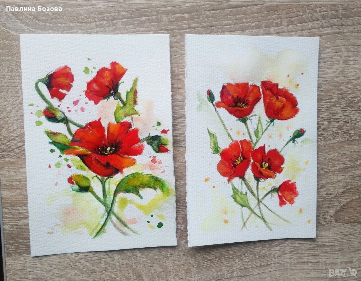 Макове картини  Акварели , снимка 1