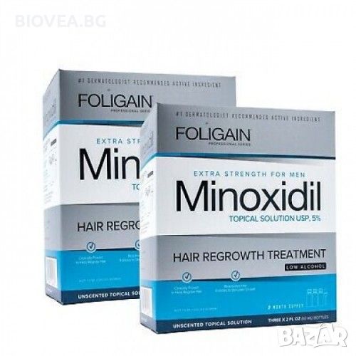 Срещу косопад и оплешивяване FOLIGAIN.P5 (Low Alcohol Formula) MINOXIDIL 5% 3x60ml за 3 месеца, снимка 1