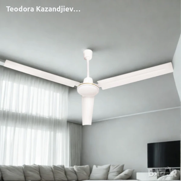 Метален таванен вентилатор Muhler MCD-54056 – 142 см (56"), 60W, с регулатор на стена, снимка 1