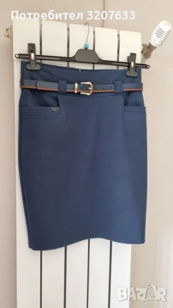 Елегантна дамска пола с коланче, снимка 1