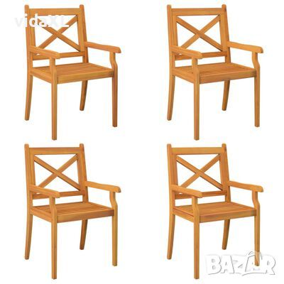vidaXL Градински трапезни столове, 4 бр, акация масив(SKU:3098660, снимка 1